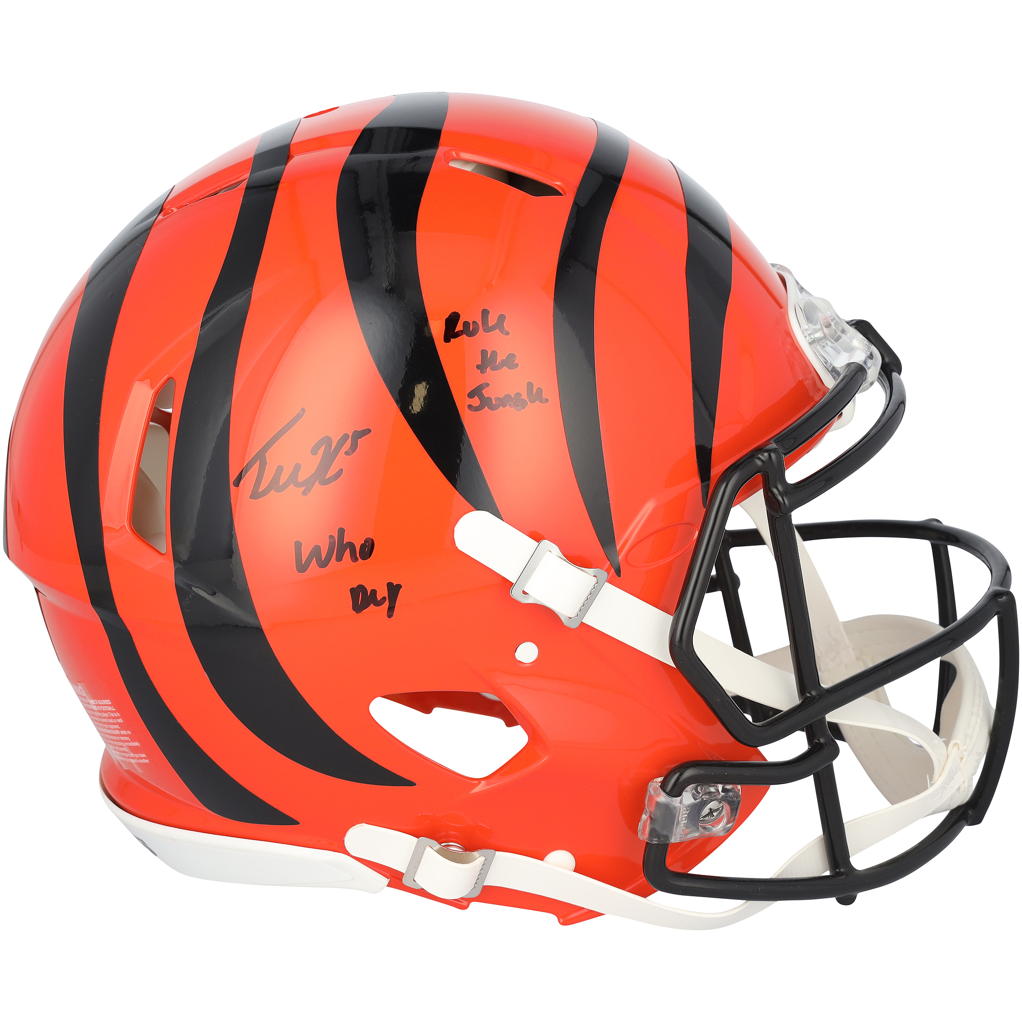 Tee Higgins Cincinnati Bengals Autographed Riddell Speed Authentic Helmet with Multiple Inscriptions – Limited Edition #1/10 Tee Higgins Cincinnati Bengals Autographed Riddell Speed Authentic Helmet with Multiple Inscriptions – Limited Edition #1/10