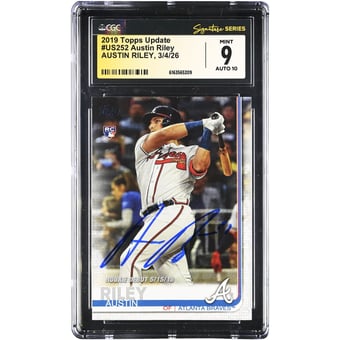 Austin Riley Atlanta Braves Autographed 2019 Topps Update #US252 CGC Authenticated 9/10 Rookie Card