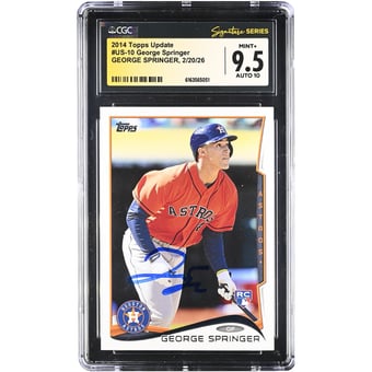 George Springer Houston Astros Autographed 2014 Topps Update #US-10 CGC Authenticated 9.5/10 Rookie Card