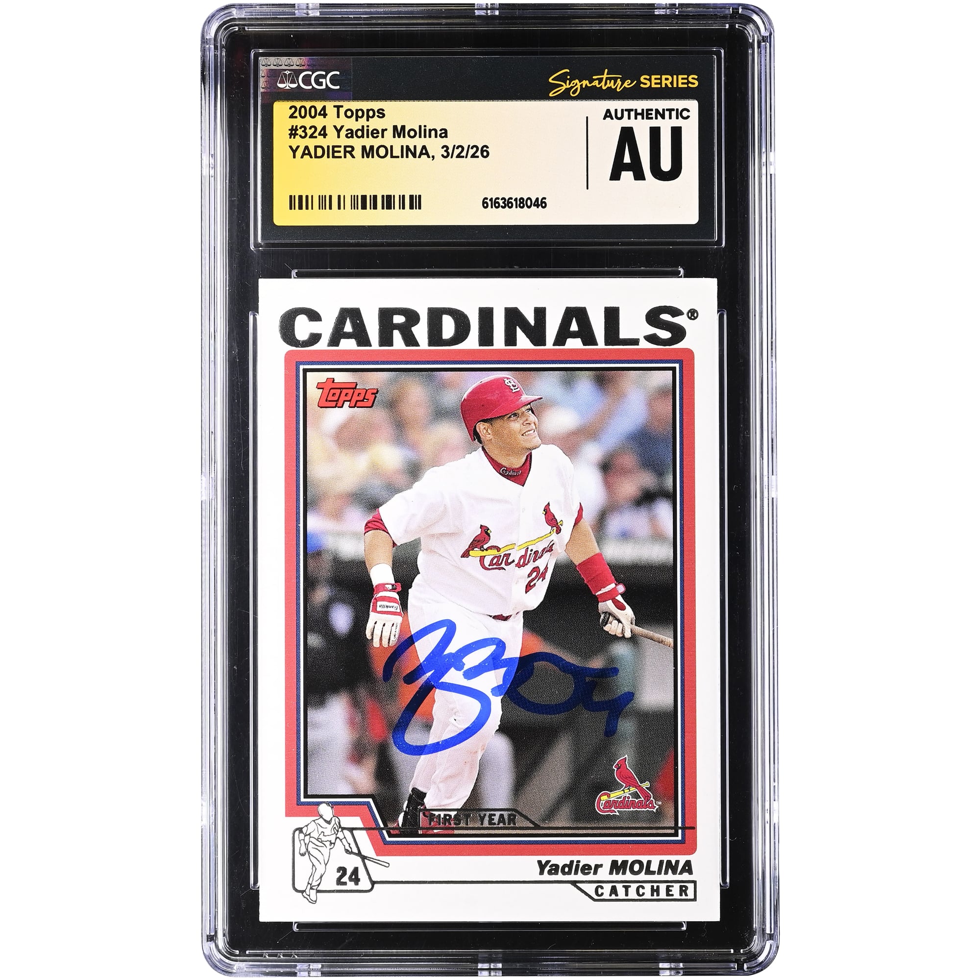 Yadier Molina St. Louis Cardinals Autographed 2004 Topps #324 CGC Authenticated Rookie Card. rookie card picture