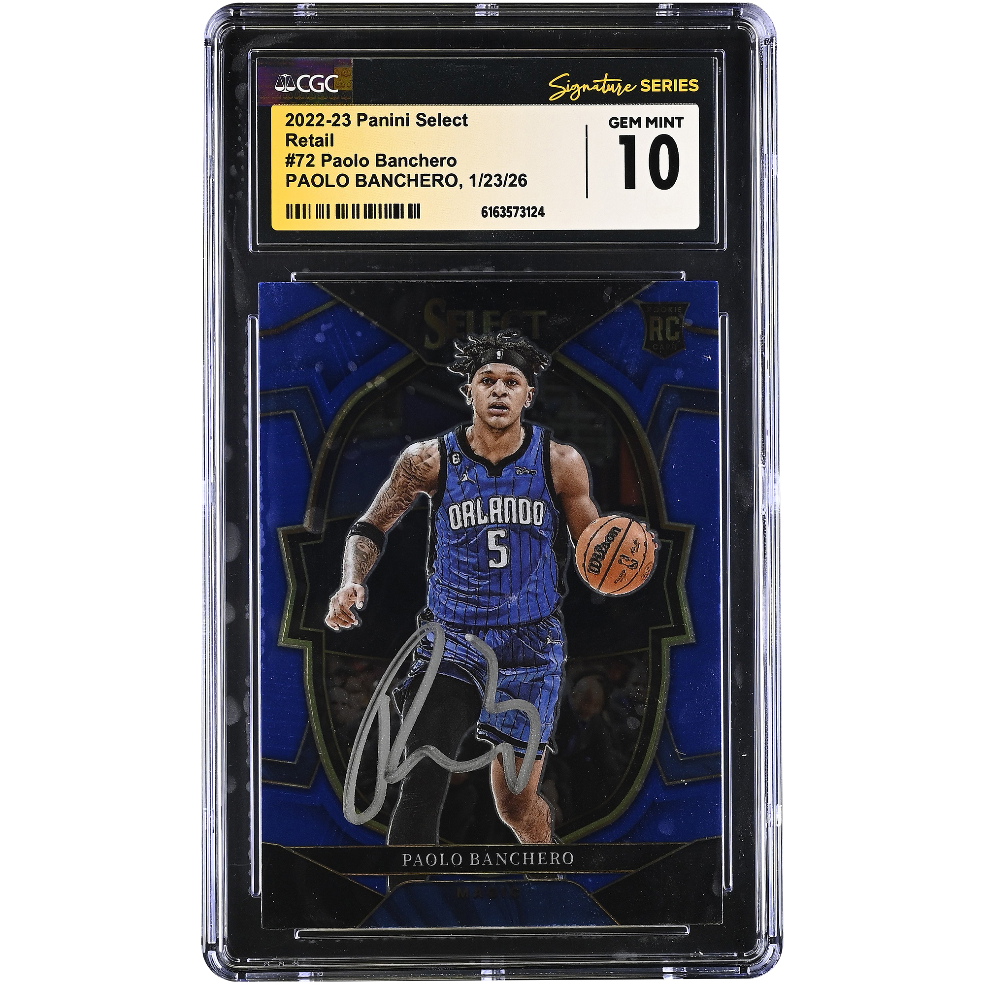 Paolo Banchero Orlando Magic Autographed 2022-23 Select #72 CGC Authenticated GEM MINT 10 Rookie Card