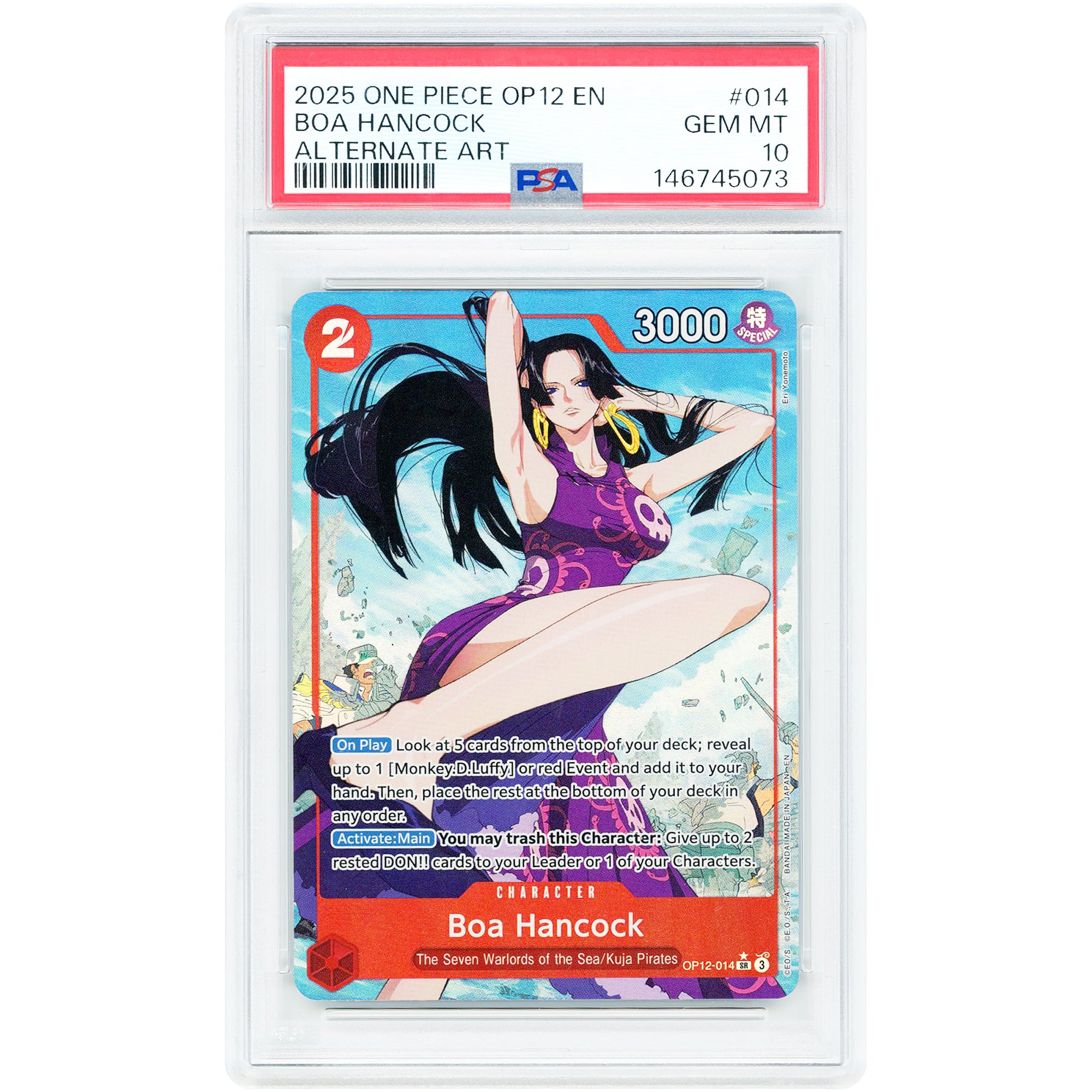 Boa Hancock 2025 One Piece Legacy of the Master Alternate Art #OP12-014 PSA Authenticated 10 Card