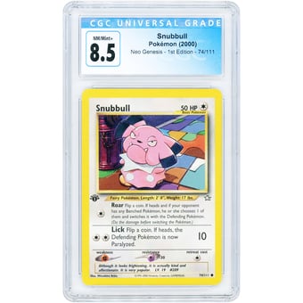 Snubbull 2000 Pokemon Neo Genesis Common 1st Edition #74 CGC Authenticated 8.5 Card