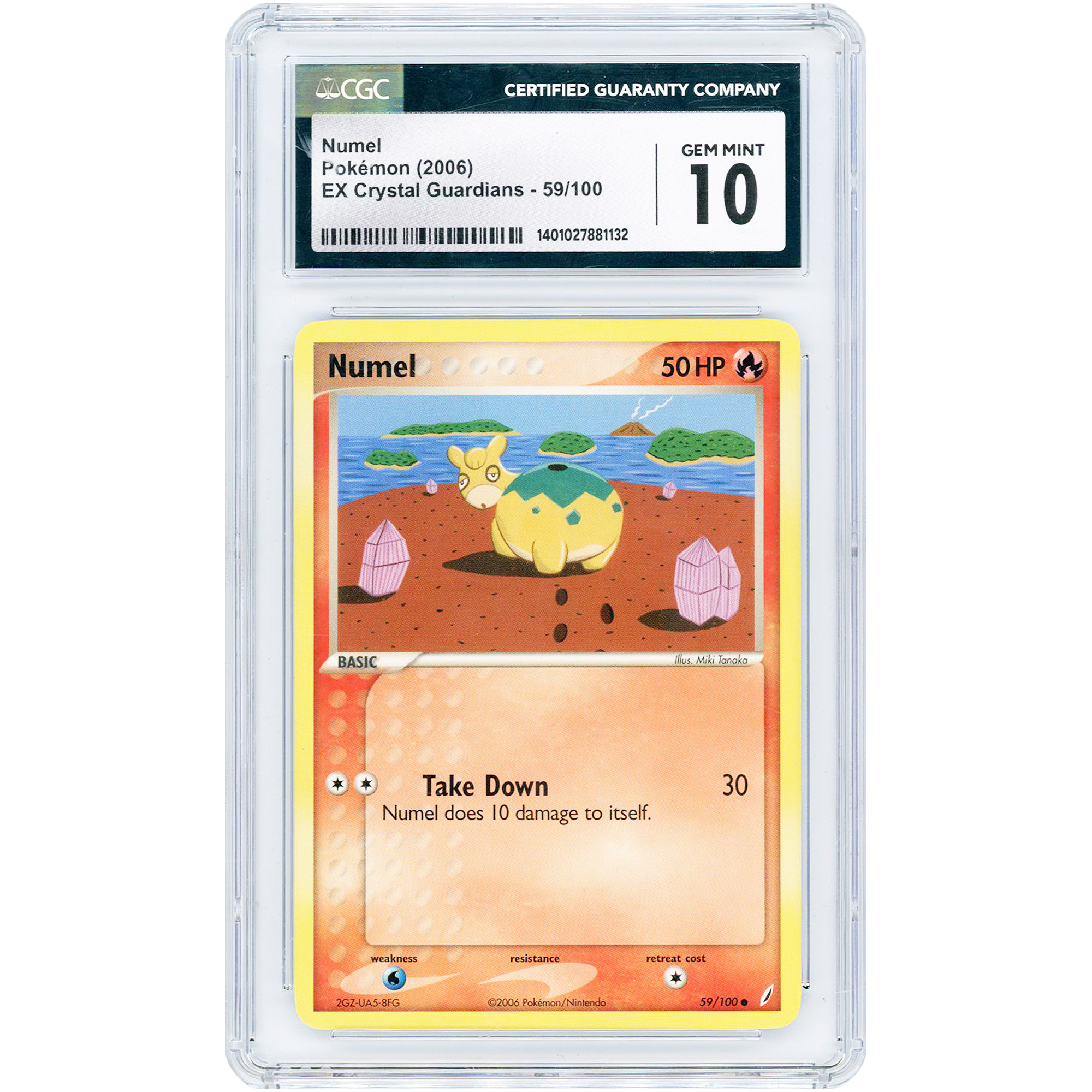 Numel 2006 Pokemon EX Crystal Guardians Common #59 CGC Authenticated 10 Card