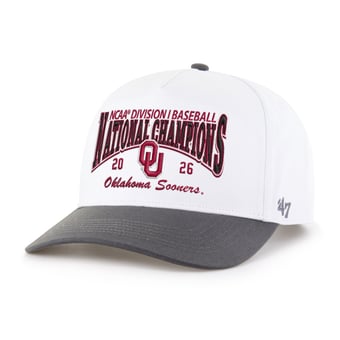 Men's '47 White/Charcoal Oklahoma Sooners 2026 NCAA Baseball Men's College World Series Champions Hitch Adjustable Hat