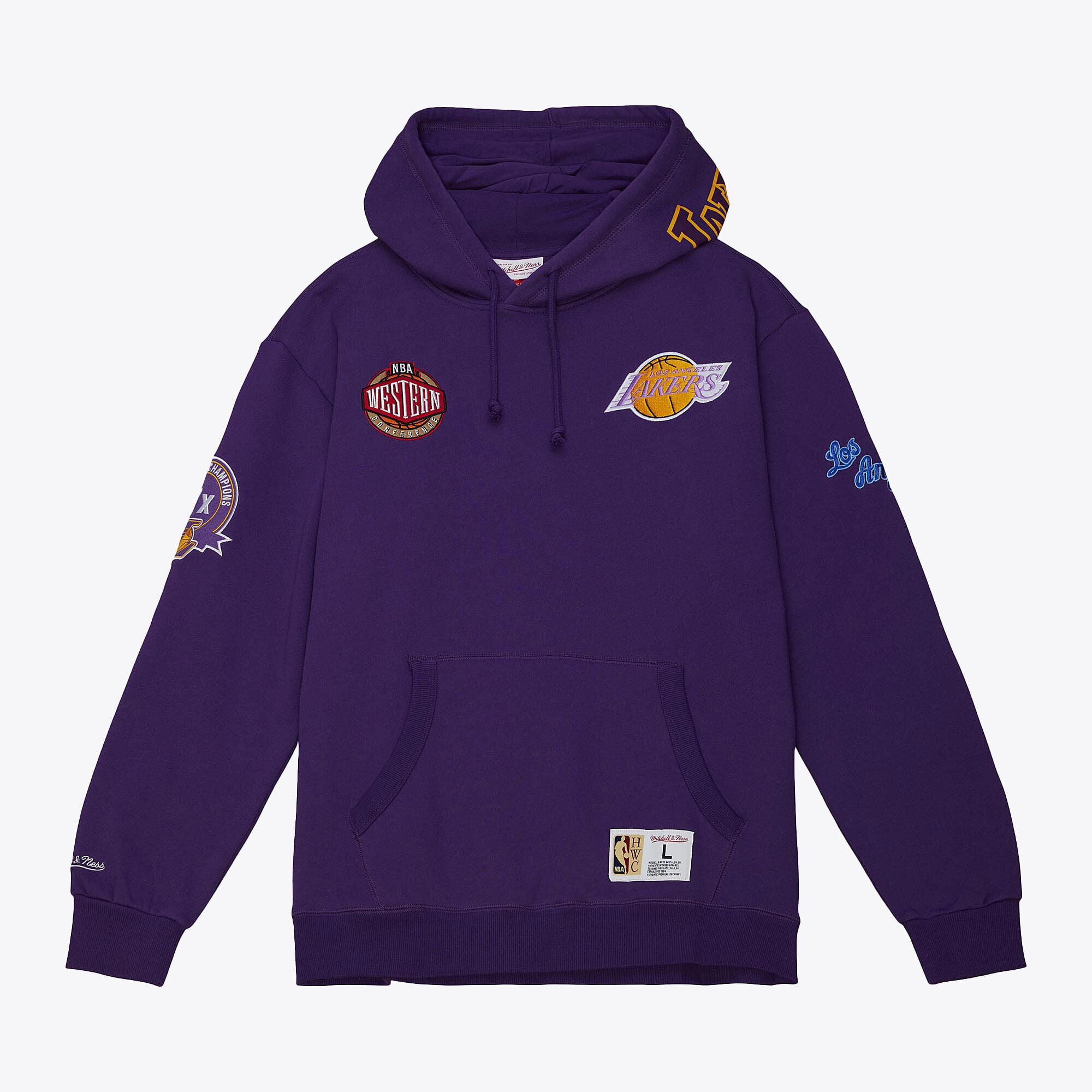 Sudadera con capucha de felpa de la colección City de Mitchell & Ness de Los Angeles Lakers - Morada - Para hombre