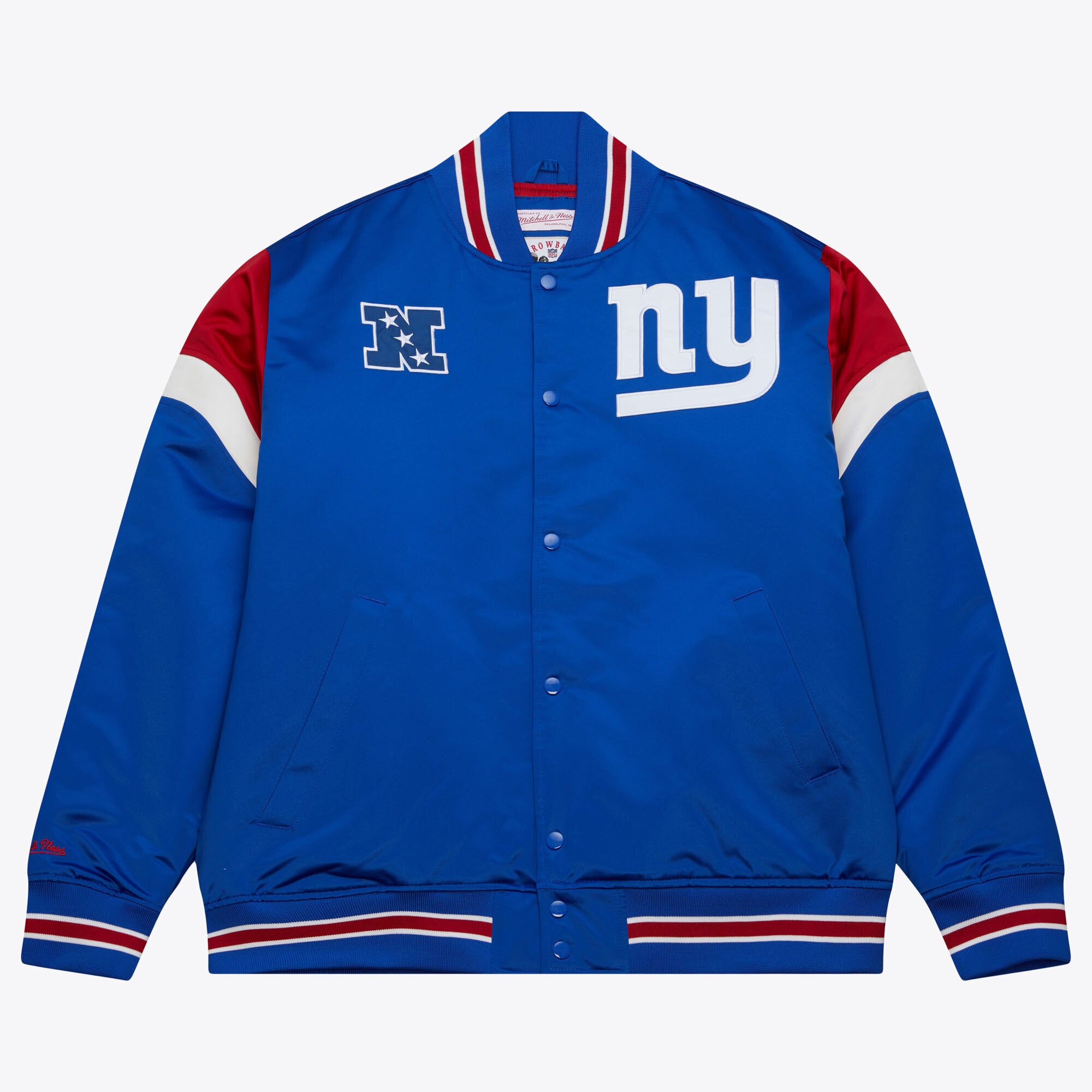 Veste en satin épais Mitchell & Ness des Giants de New York - Bleu royal - Homme