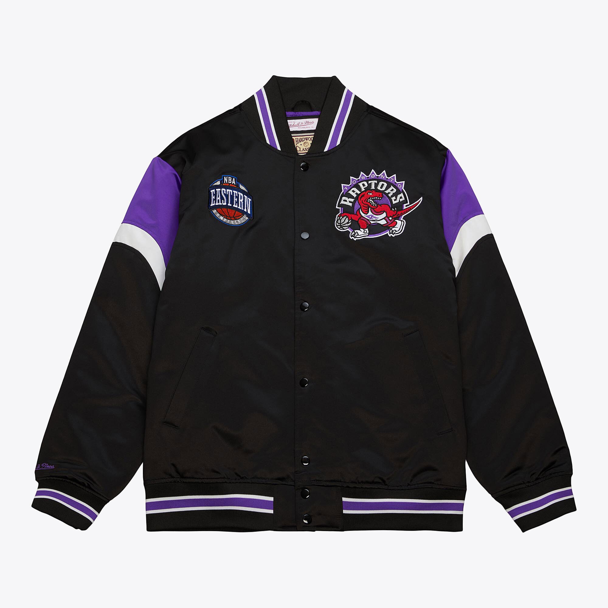 Toronto Raptors Mitchell & Ness Jacke aus schwerem Satin – Schwarz – Herren
