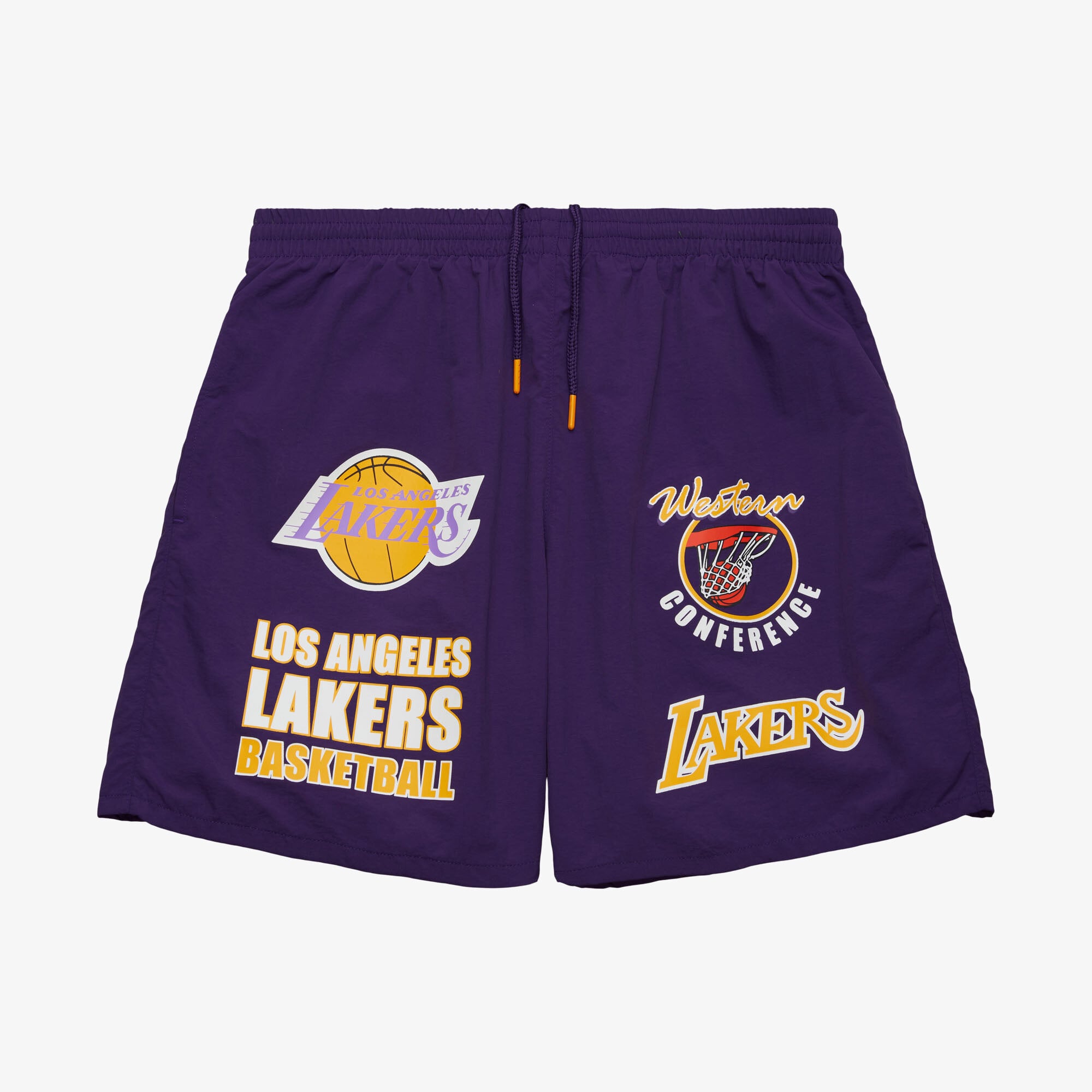 Los Angeles Lakers Mitchell & Ness Multi Hit Nylon Shorts Vintage Logo - Lila - Herren