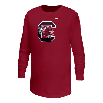Youth Nike Garnet South Carolina Gamecocks Primary Logo Long Sleeve T-Shirt