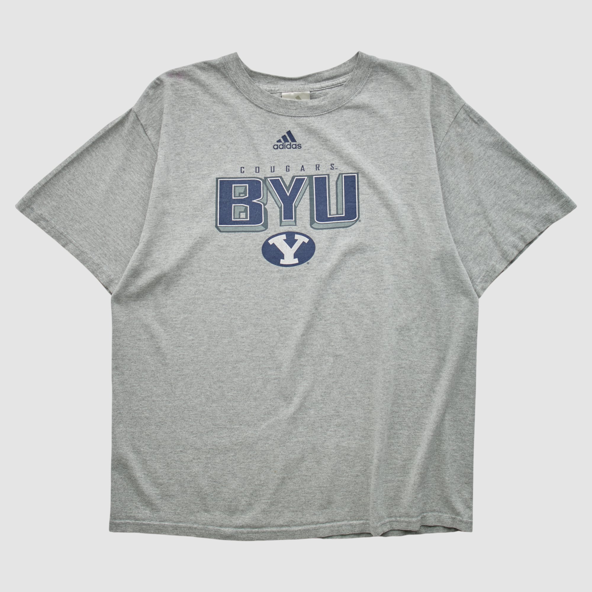 BYU Cougars Adidas 2000s T-shirt - Heather Gray - M by Fanatics Real Vintage