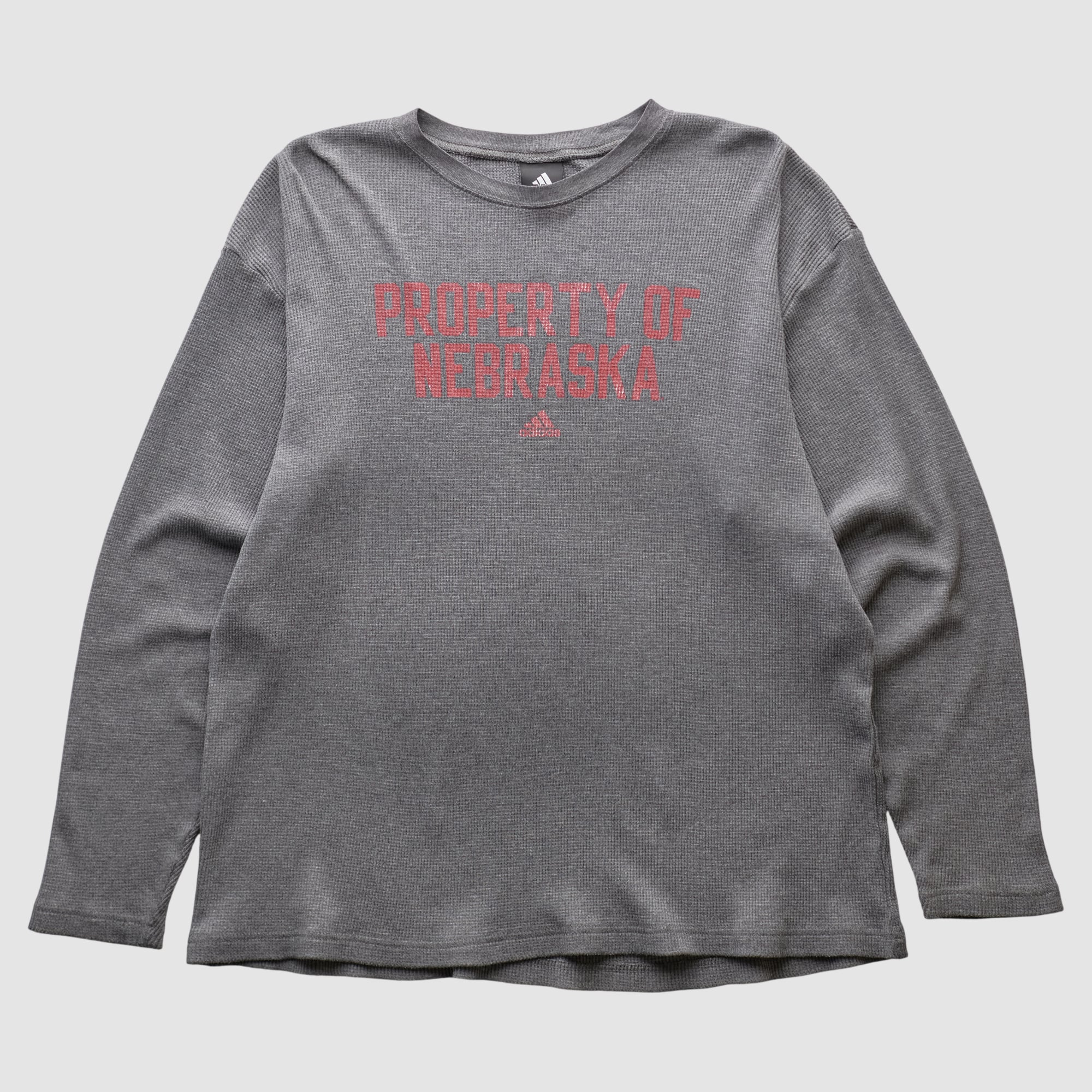 Nebraska Huskers Adidas 2010s Long Sleeve T-shirt - Dark Heather Gray - 3XL by Fanatics Real Vintage