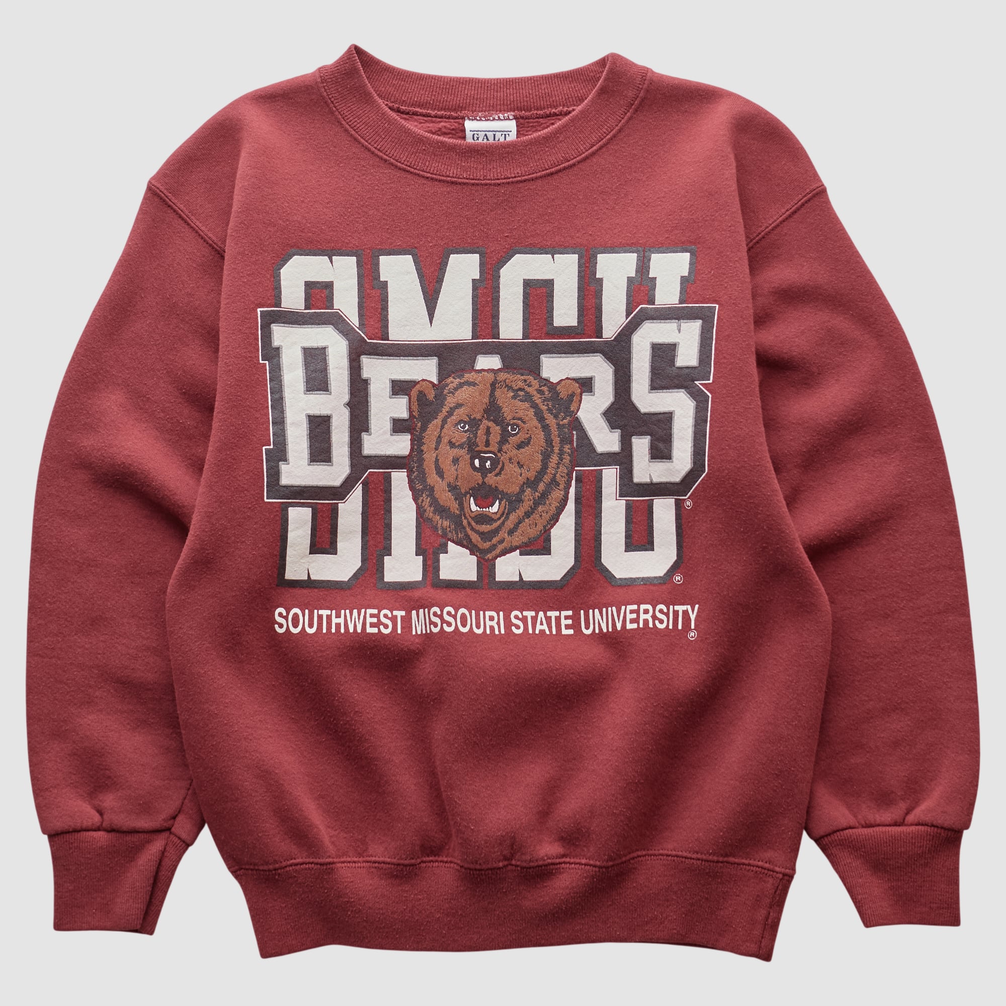 Missouri State University Bears Galt Sand 90s Pullover Sweatshirt - Maroon - Yth L by Fanatics Real Vintage