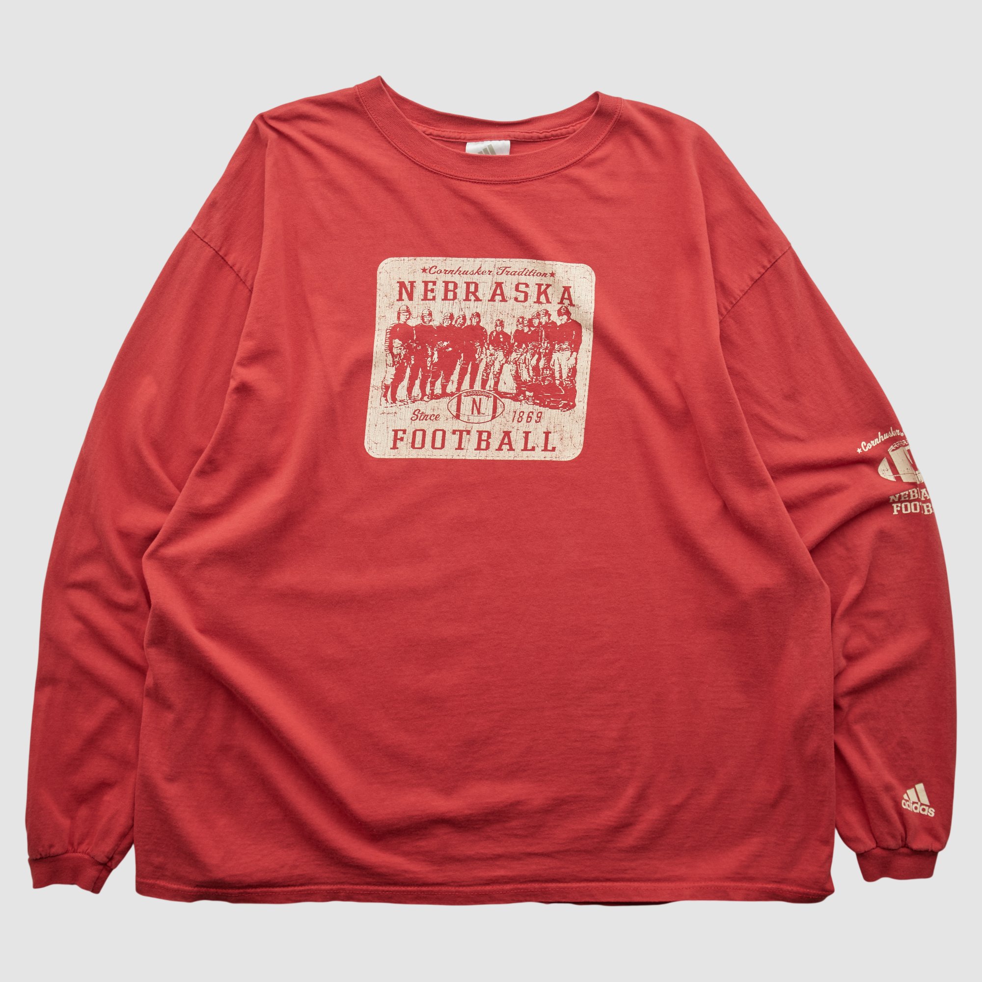 Nebraska Huskers Adidas 2000s Long Sleeve T-shirt - Red - 2XL by Fanatics Real Vintage