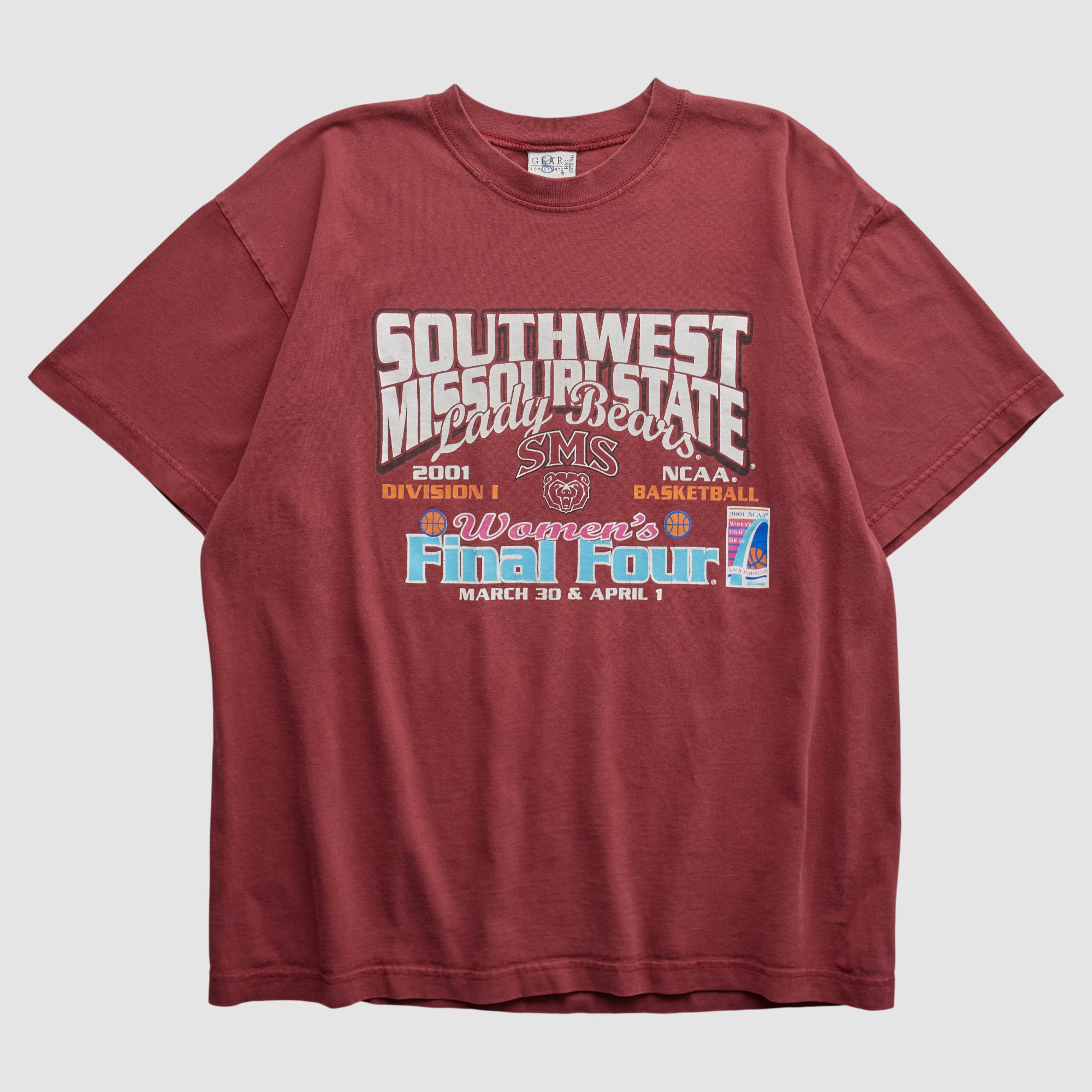 Missouri State University Bears Gear For Sports 2001 T-shirt - Maroon - M by Fanatics Real Vintage