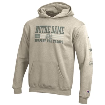 Youth Champion  Oatmeal Notre Dame Fighting Irish Operation Hat Trick Eco Powerblend Pullover Hoodie
