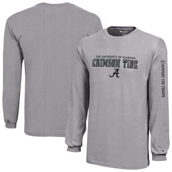 Youth Champion  Heather Gray Alabama Crimson Tide Operation Hat Trick Long Sleeve T-Shirt