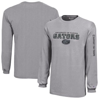Youth Champion  Heather Gray Florida Gators Operation Hat Trick Long Sleeve T-Shirt