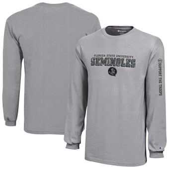 Youth Champion  Heather Gray Florida State Seminoles Operation Hat Trick Long Sleeve T-Shirt