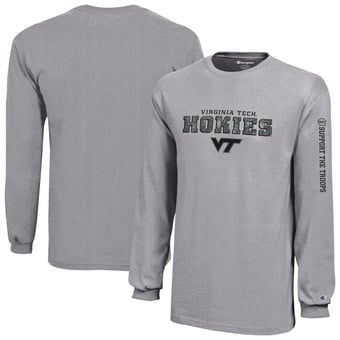 Youth Champion  Heather Gray Virginia Tech Hokies Operation Hat Trick Long Sleeve T-Shirt