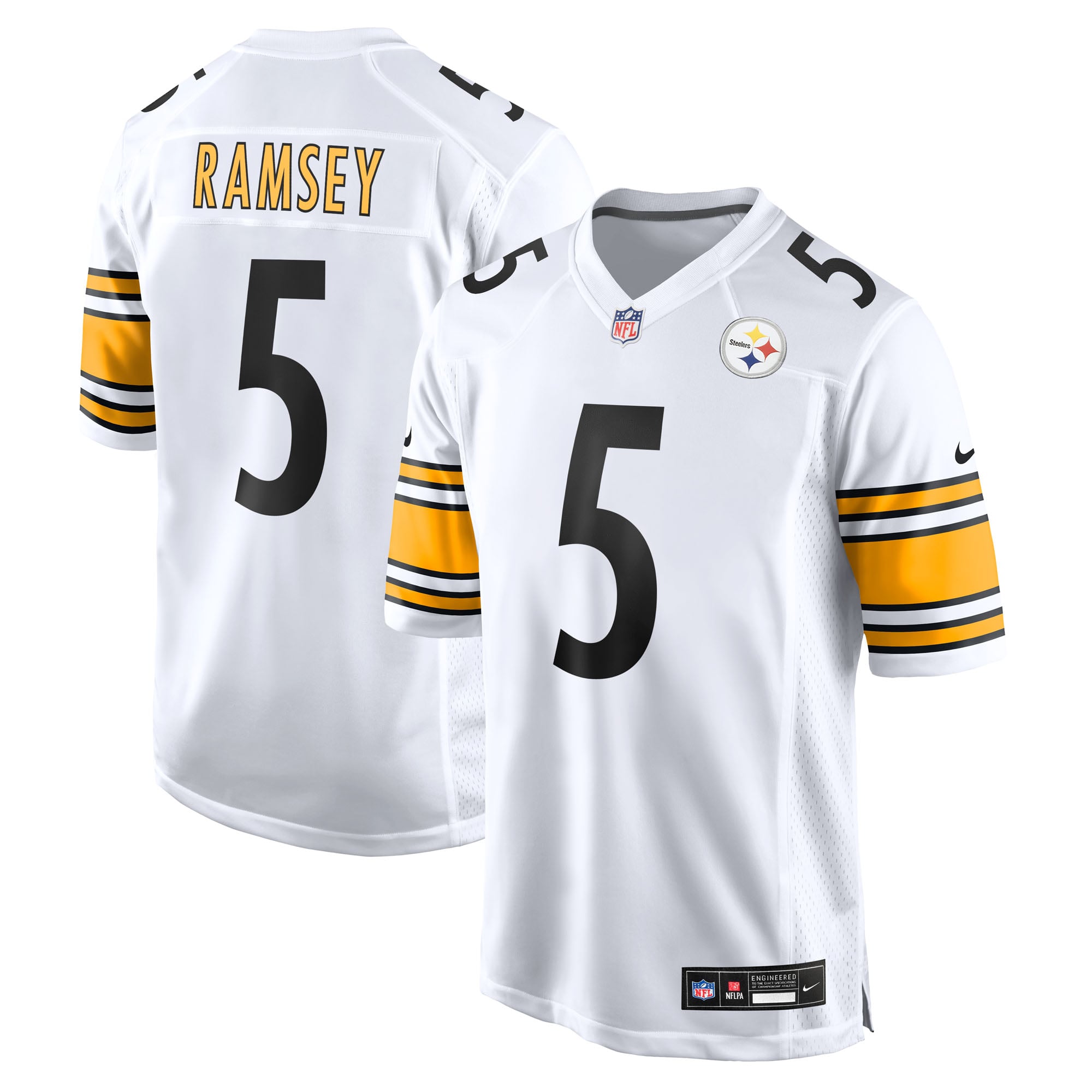Maglia da trasferta Nike dei Pittsburgh Steelers - Bianca - Jalen Ramsey - Uomo