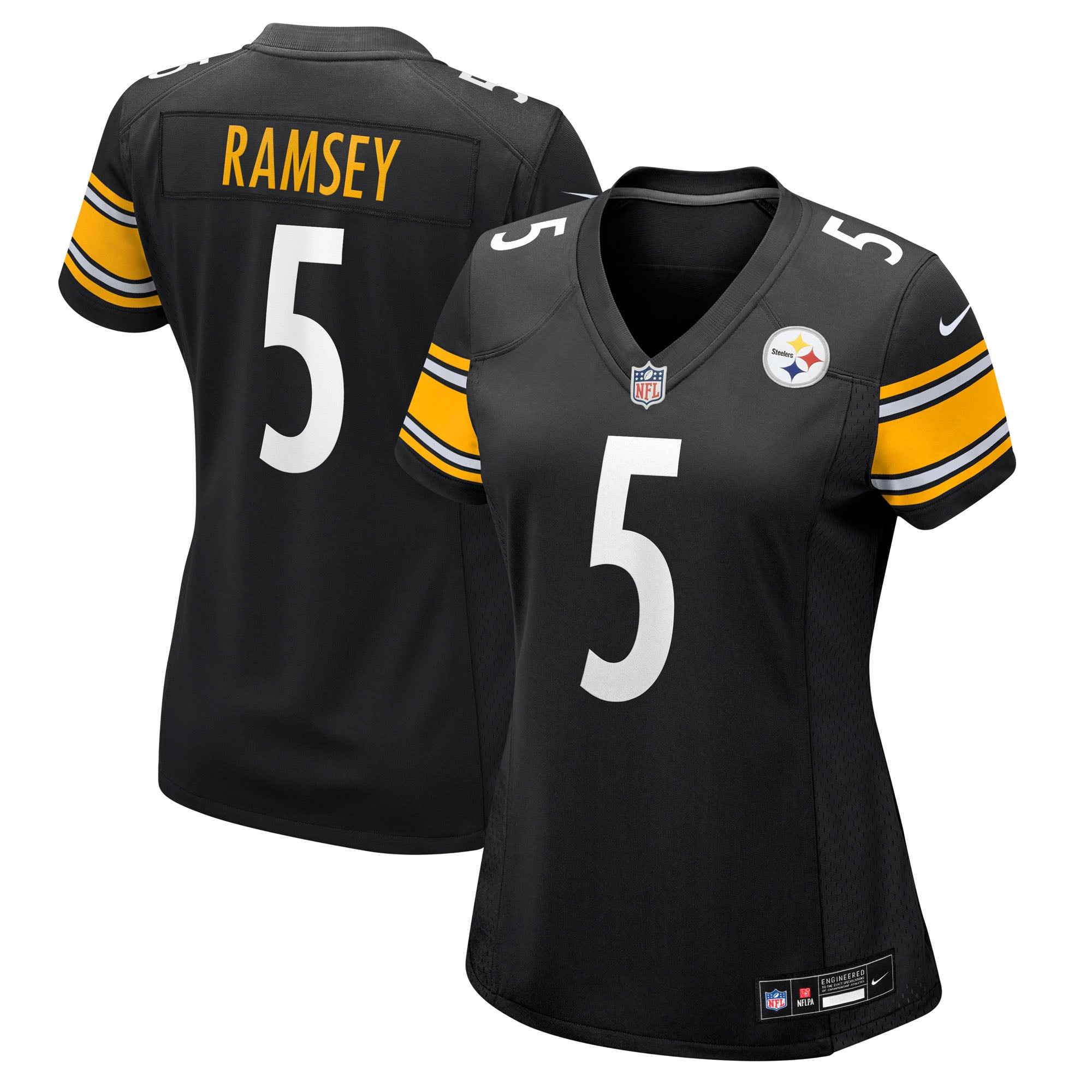 Maglia da gioco casalinga dei Pittsburgh Steelers Nike - Nera - Jalen Ramsey - Donna