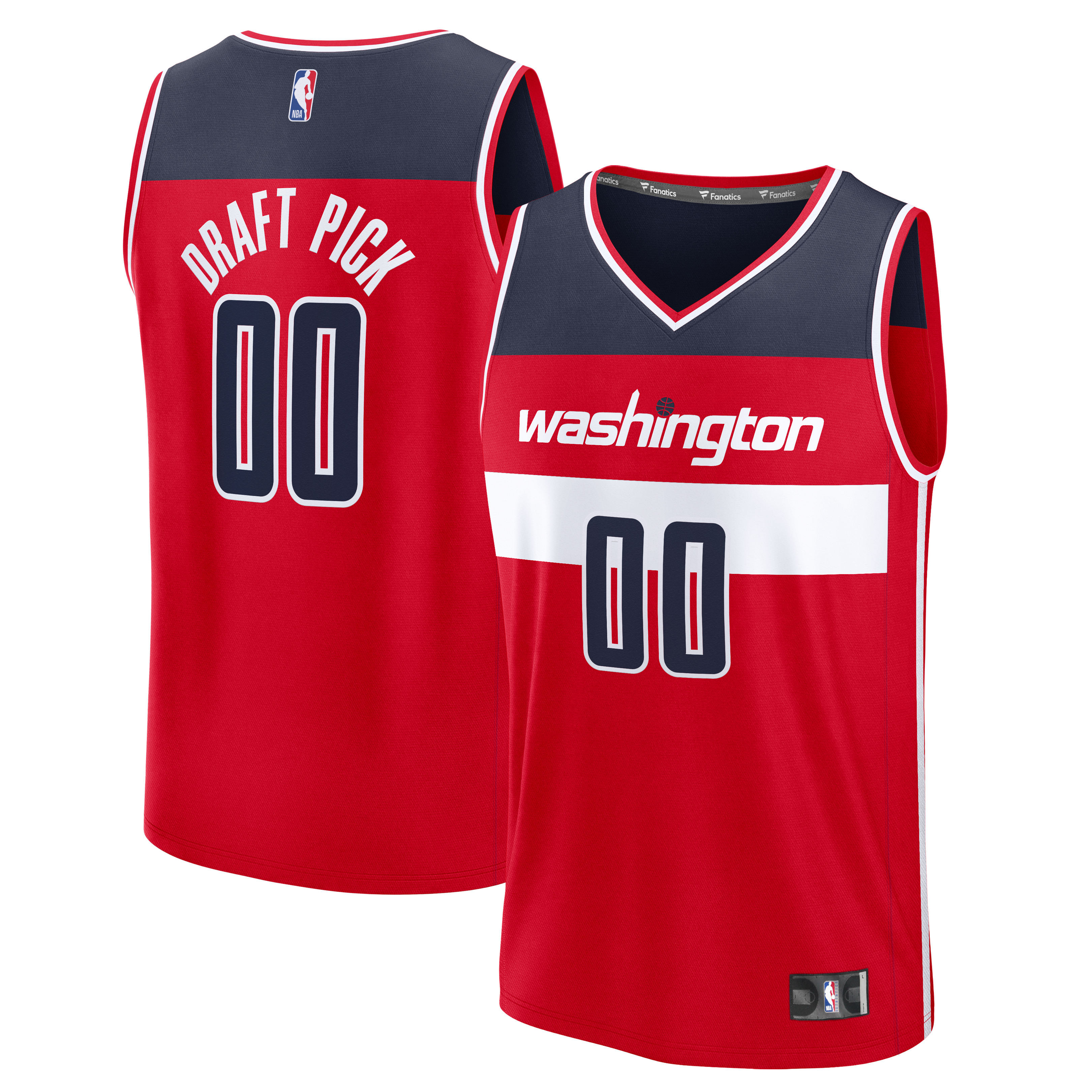 Men's Fanatics AJ Dybantsa Red Washington Wizards 2026 NBA Draft First Round Pick Fast Break Jersey - Icon Edition