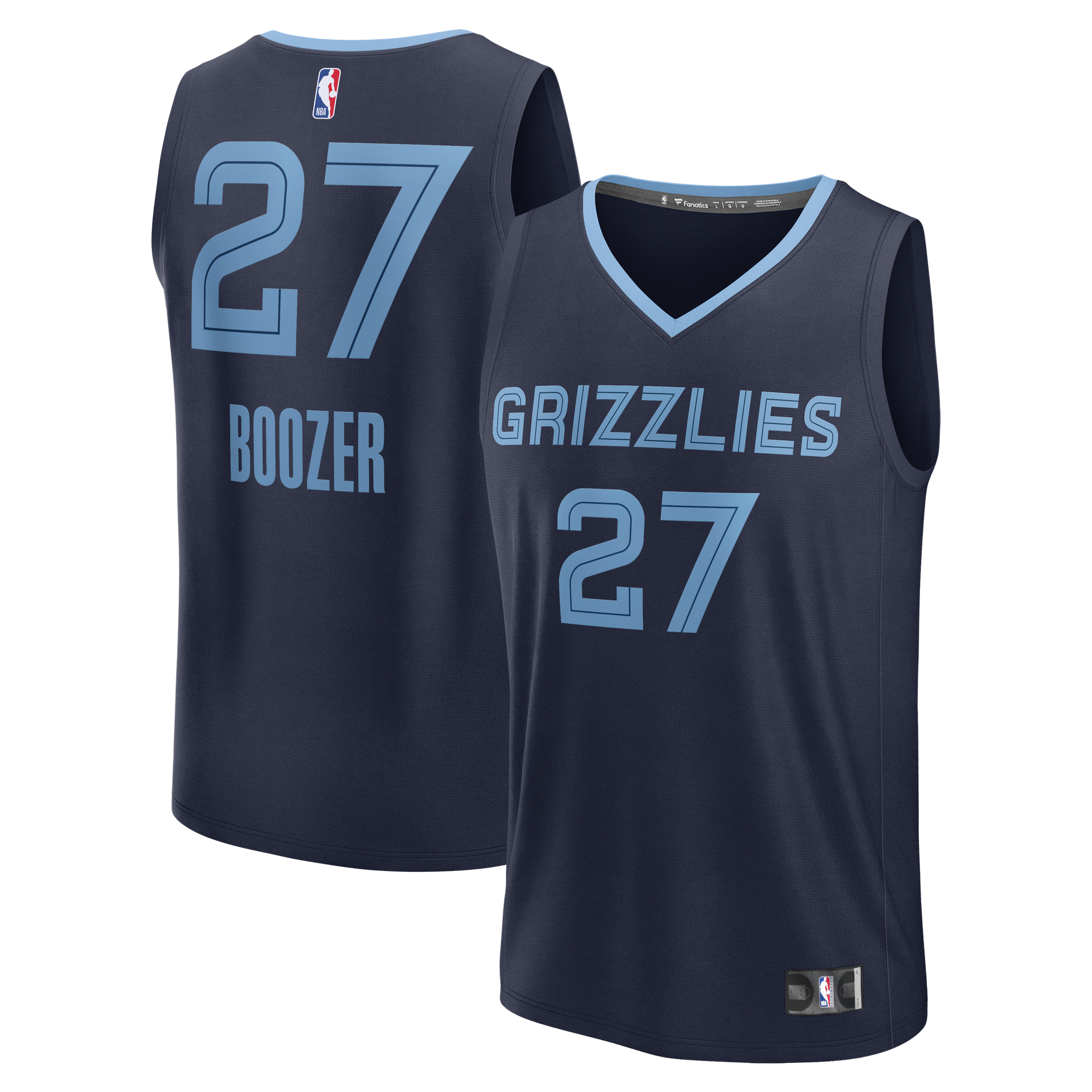 Men's Fanatics Cameron Boozer Navy Memphis Grizzlies 2026 NBA Draft First Round Pick Fast Break Jersey - Icon Edition
