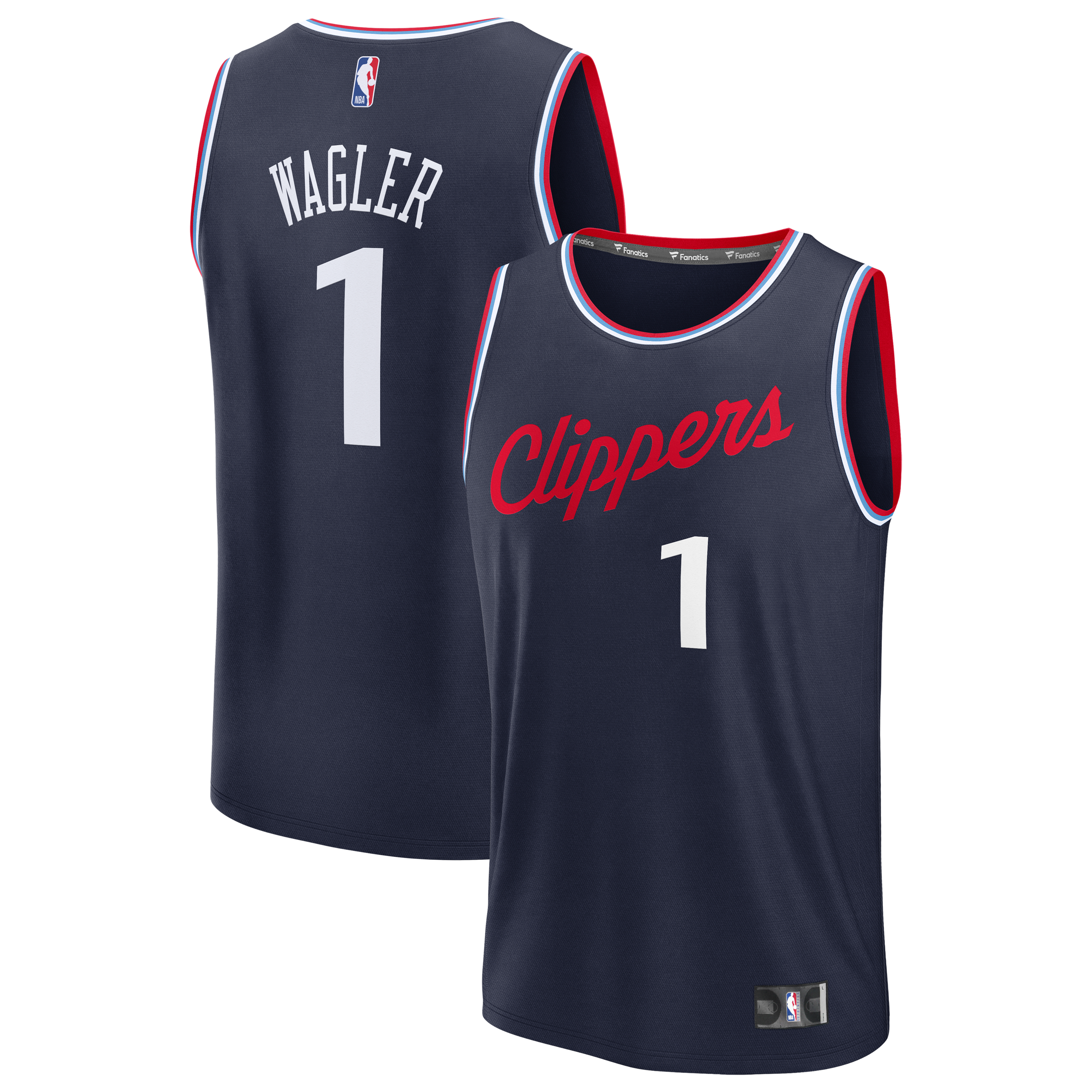 Men's Fanatics Keaton Wagler Navy LA Clippers 2026 NBA Draft First Round Pick Fast Break Jersey - Icon Edition