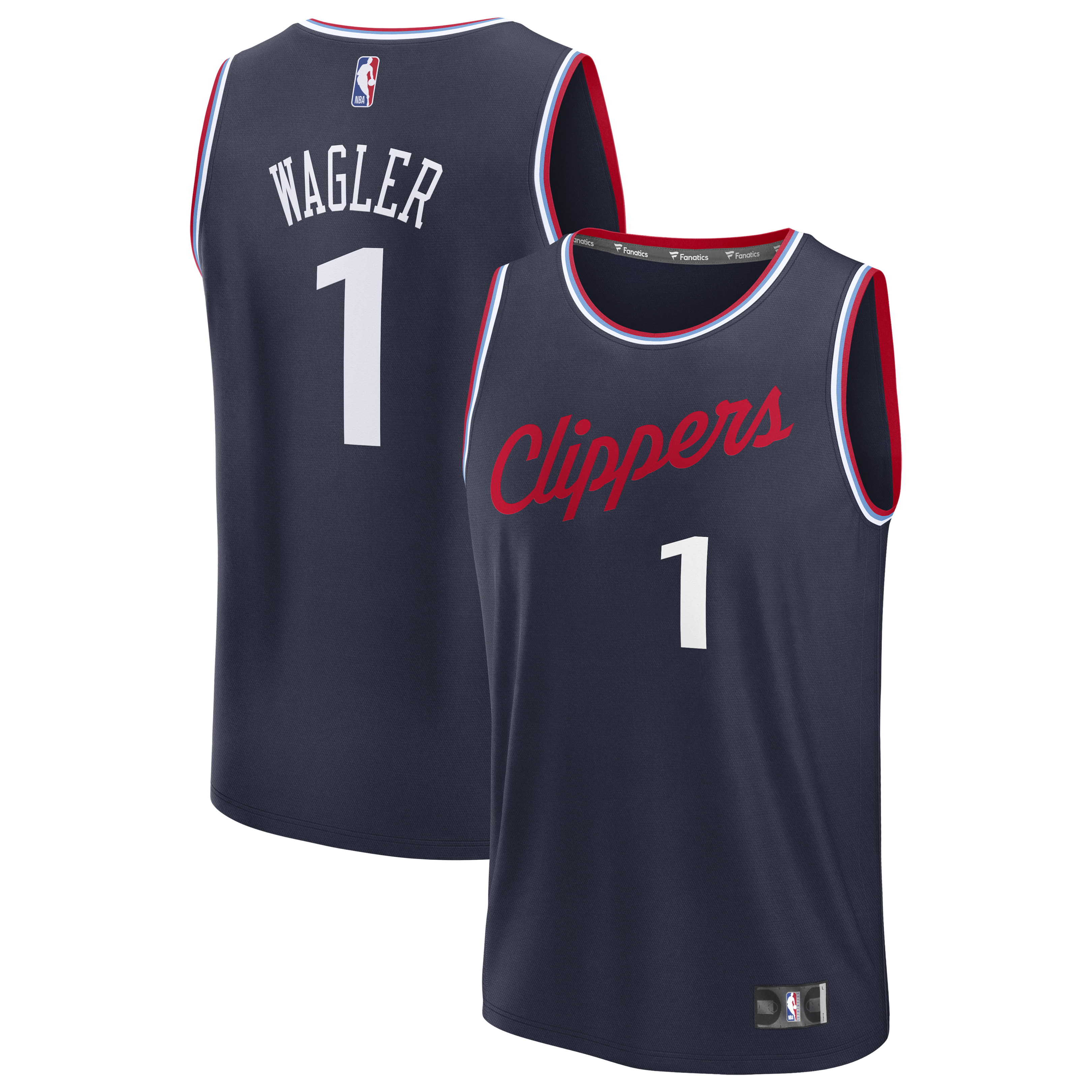 Men's Fanatics Keaton Wagler Navy LA Clippers 2026 NBA Draft First Round Pick Fast Break Jersey - Icon Edition