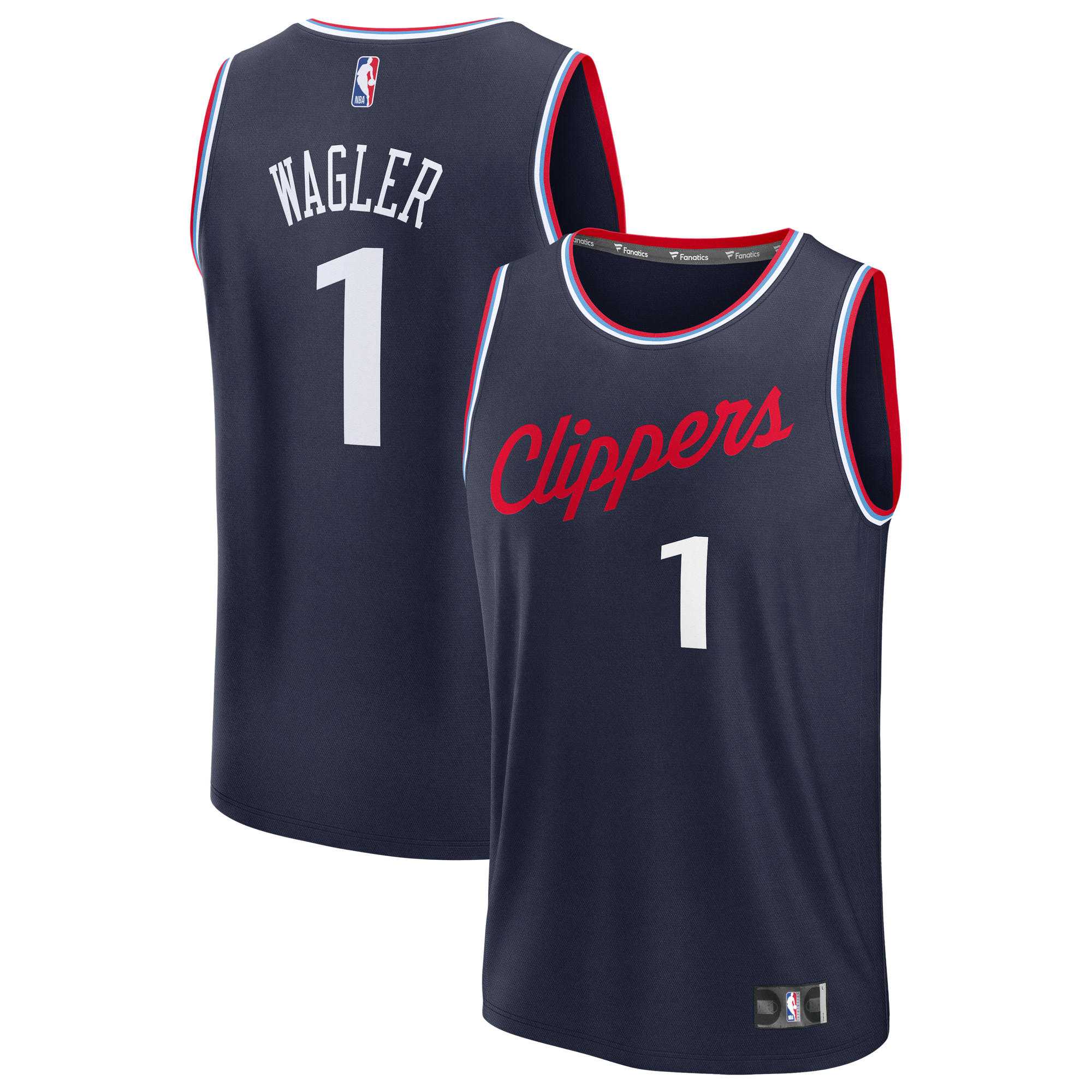 Men's Fanatics Keaton Wagler Navy LA Clippers 2026 NBA Draft First Round Pick Fast Break Jersey - Icon Edition