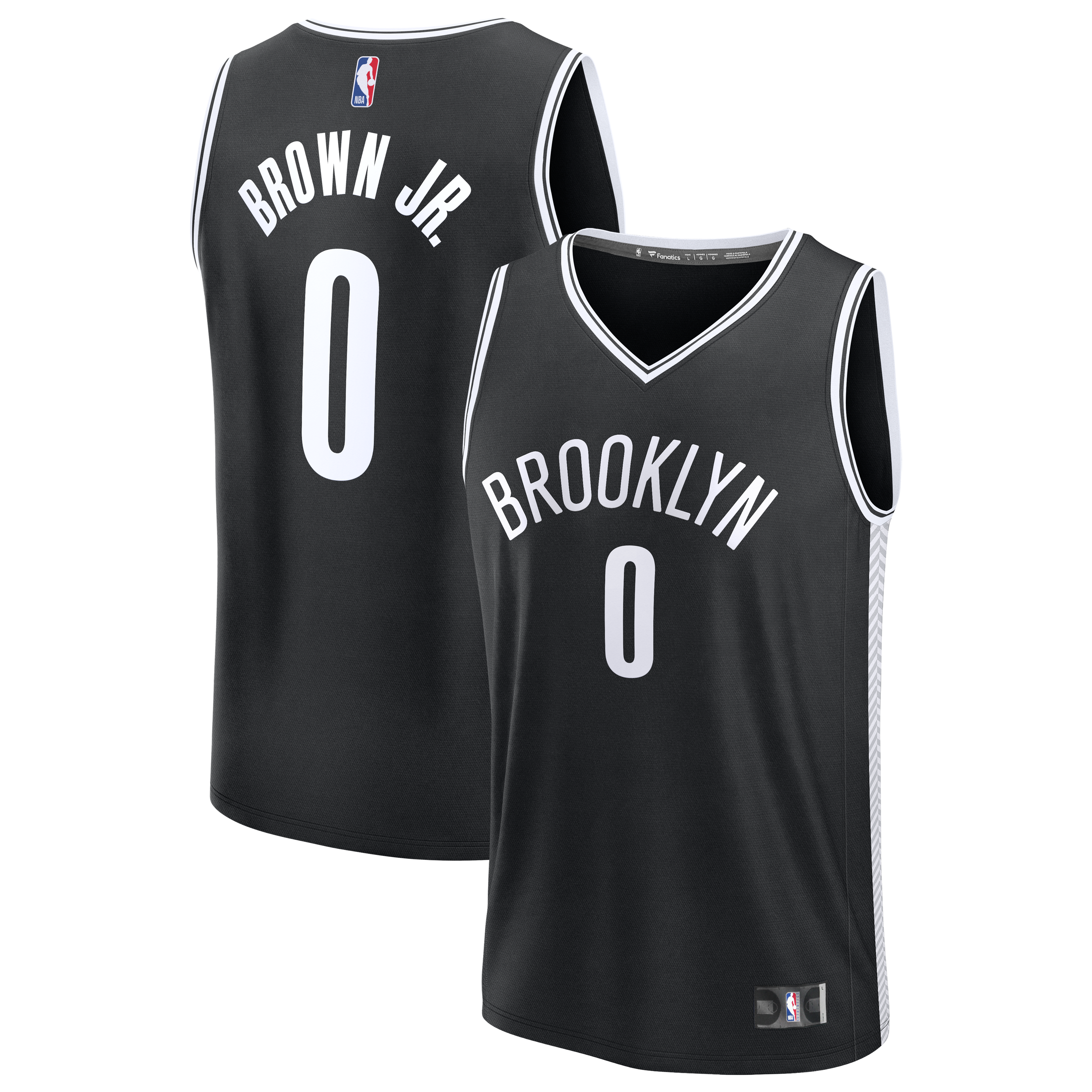 Men's Fanatics Mikel Brown Jr. Black Brooklyn Nets 2026 NBA Draft First Round Pick Fast Break Jersey - Icon Edition