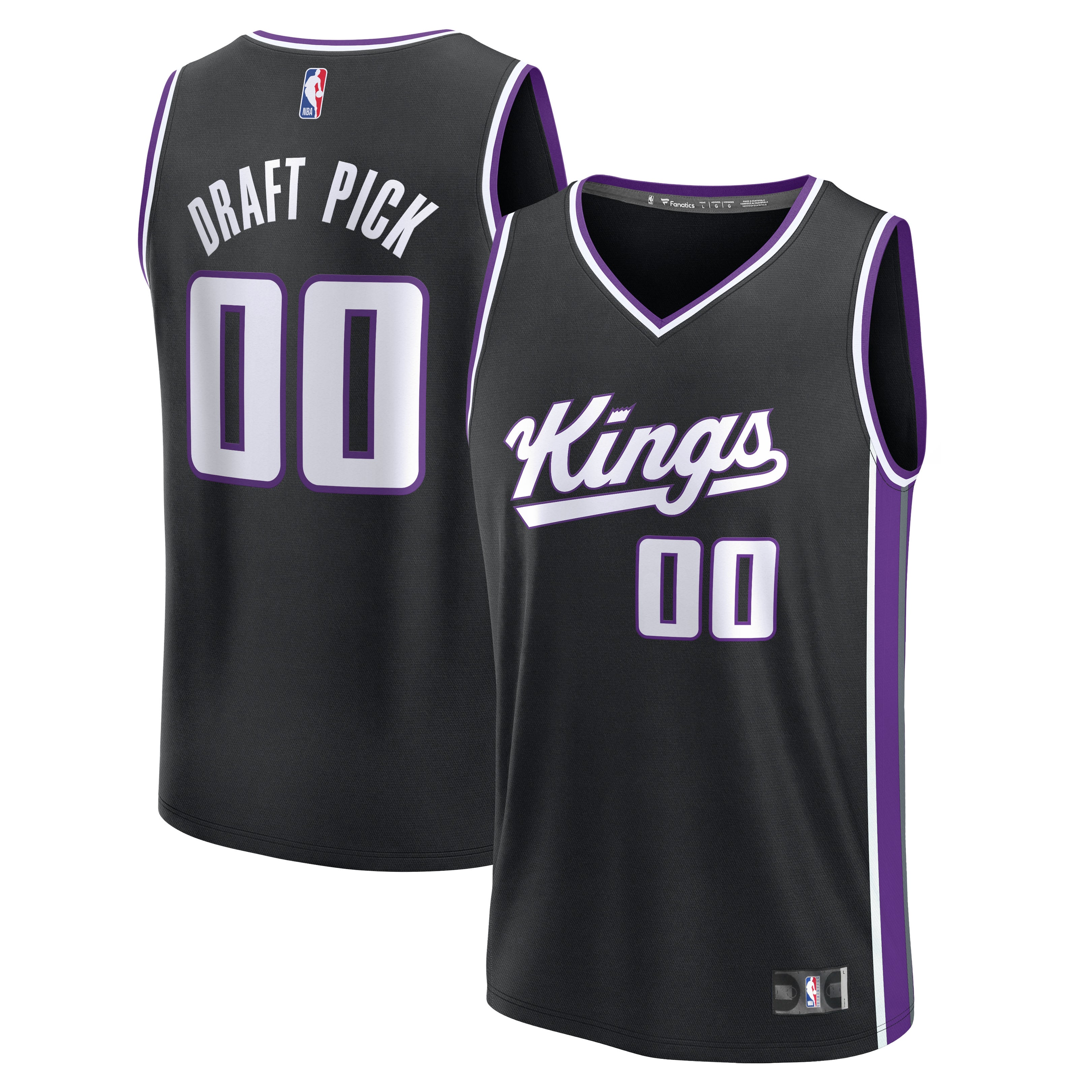 Men's Fanatics Darius Acuff Jr. Black Sacramento Kings 2026 NBA Draft First Round Pick Fast Break Jersey - Icon Edition
