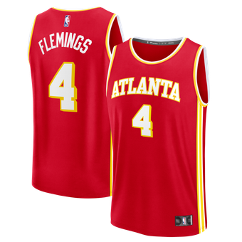 Men's Fanatics Kingston Flemings Red Atlanta Hawks 2026 NBA Draft First Round Pick Fast Break Jersey - Icon Edition