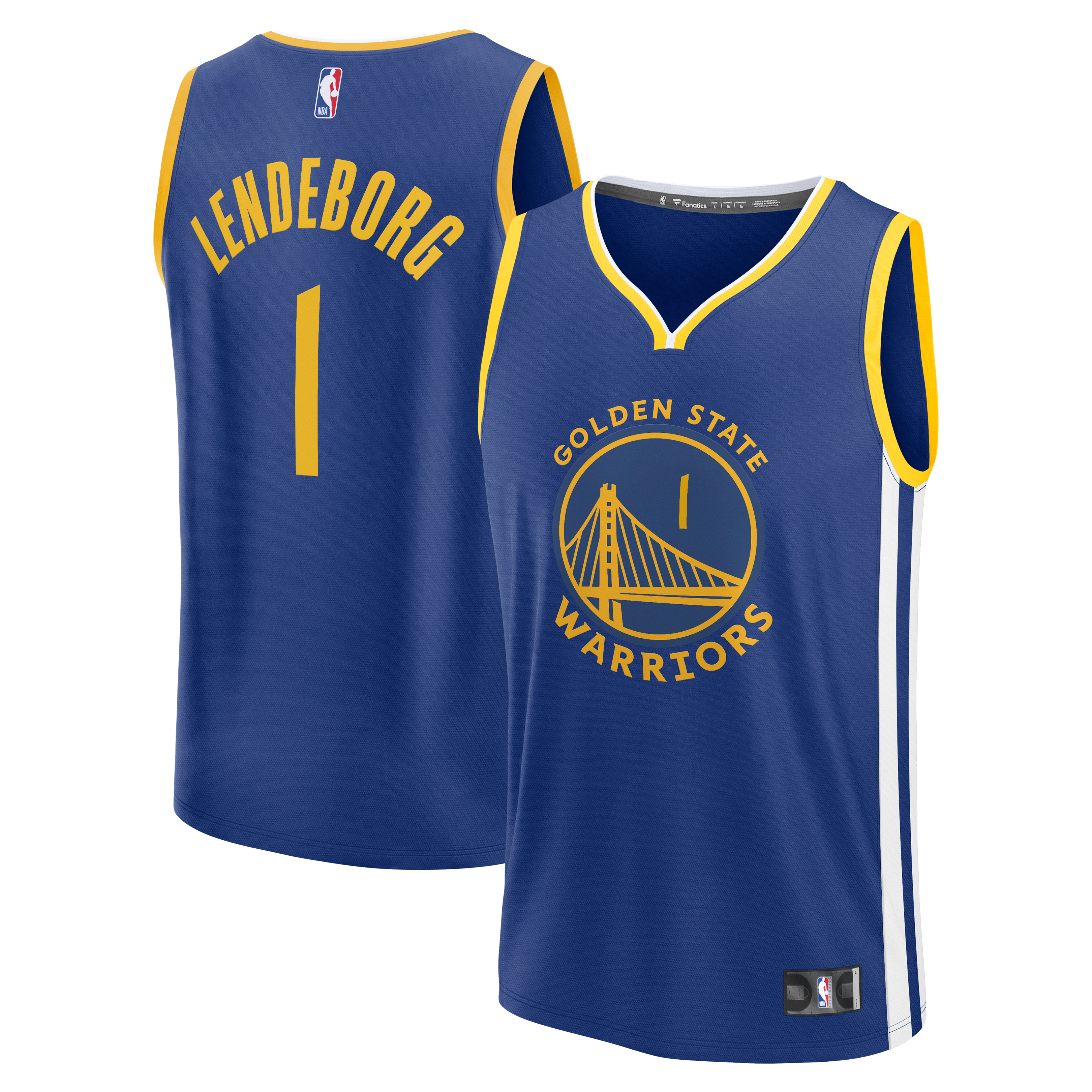 Men's Fanatics Yaxel Lendeborg Royal Golden State Warriors 2026 NBA Draft First Round Pick Fast Break Jersey - Icon Edition