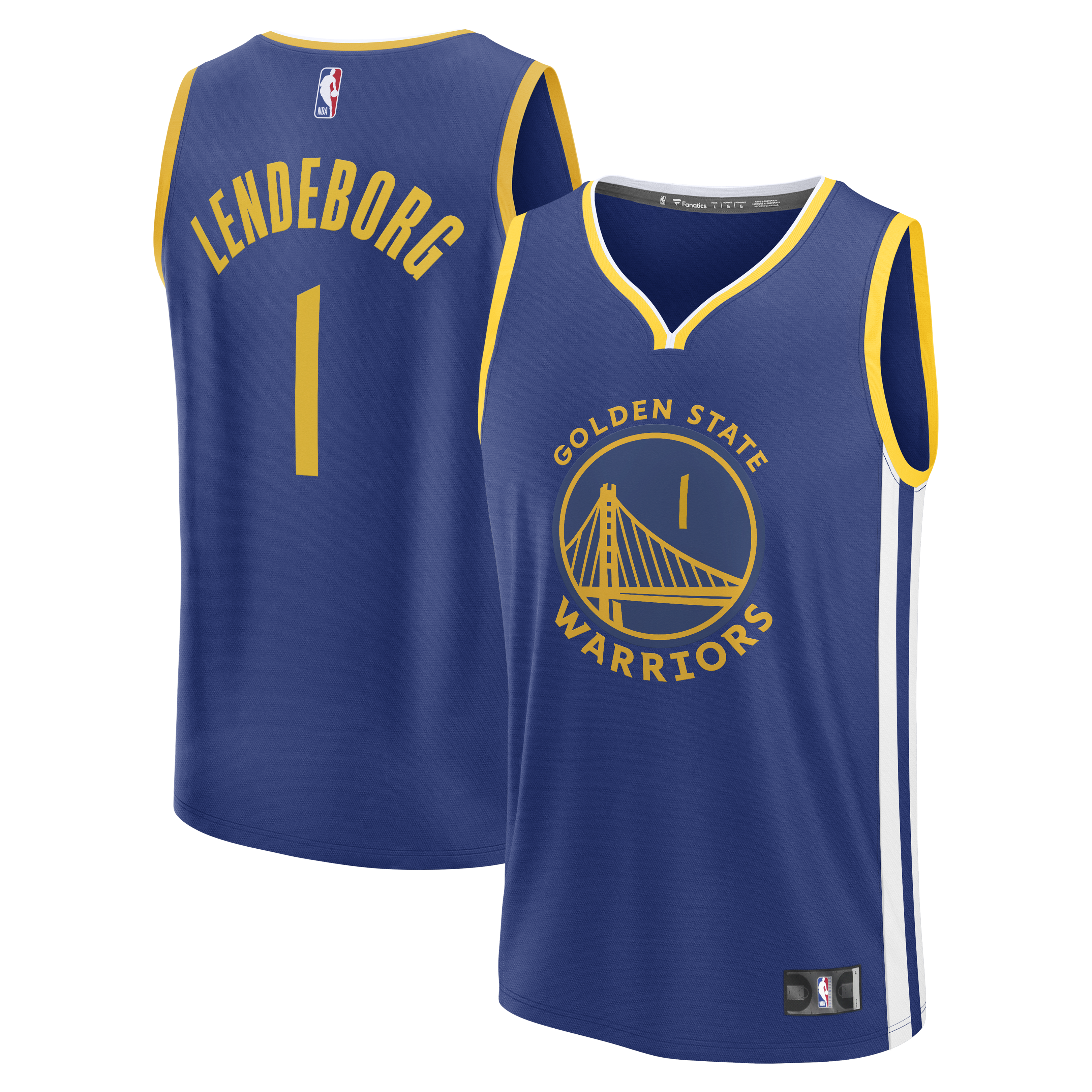 Men's Fanatics Yaxel Lendeborg Royal Golden State Warriors 2026 NBA Draft First Round Pick Fast Break Jersey - Icon Edition