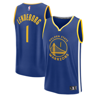 Men's Fanatics Yaxel Lendeborg Royal Golden State Warriors 2026 NBA Draft First Round Pick Fast Break Jersey - Icon Edition