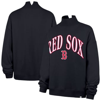 Women's '47 Navy Boston Red Sox Oversized Vantage Mock Neck Sweatshirt