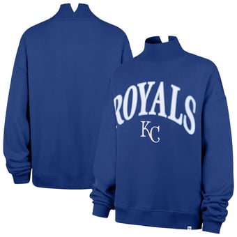 Women's '47 Royal Kansas City Royals Oversized Vantage Mock Neck Sweatshirt