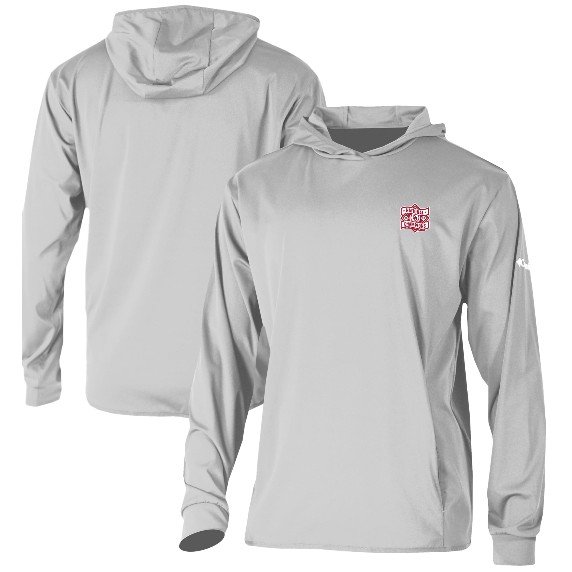 Men's Columbia Gray Oklahoma Sooners 2026 NCAA Baseball Men's College World Series Champions Omni-Wick Long Drive Hoodie