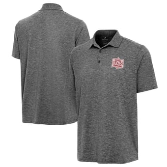 Men's Antigua Heather Gray Oklahoma Sooners 2026 NCAA Baseball Men's College World Series Champions Par 3 Polo