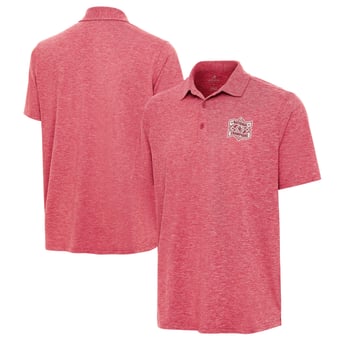 Men's Antigua Heather Red Oklahoma Sooners 2026 NCAA Baseball Men's College World Series Champions Par 3 Polo