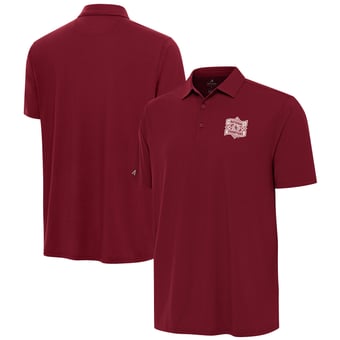 Men's Antigua Crimson Oklahoma Sooners 2026 NCAA Baseball Men's College World Series Champions Era Polo