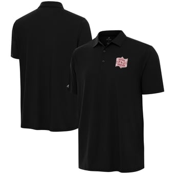 Men's Antigua Black Oklahoma Sooners 2026 NCAA Baseball Men's College World Series Champions Era Polo