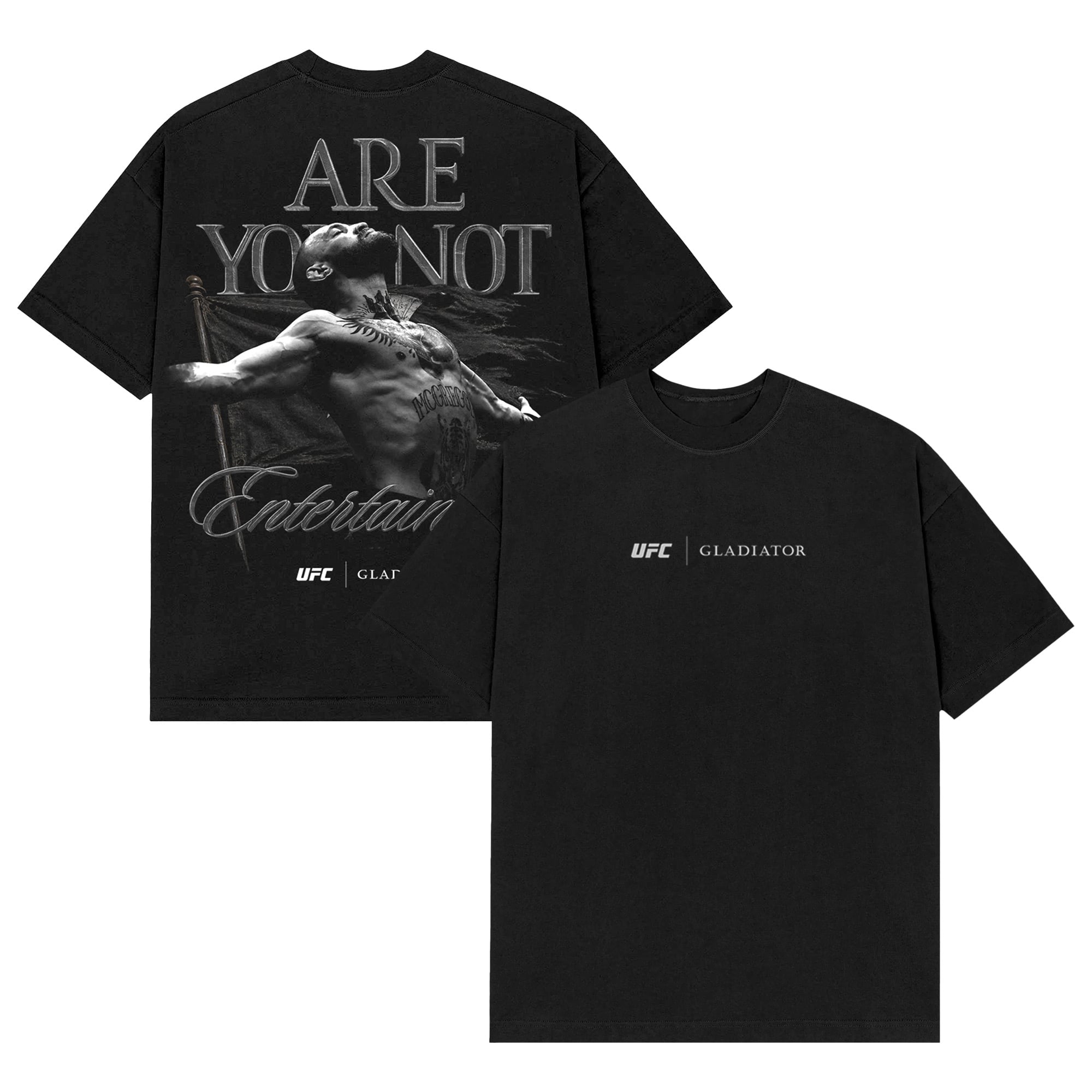 Men's Black UFC x Gladiator Entertained T-Shirt