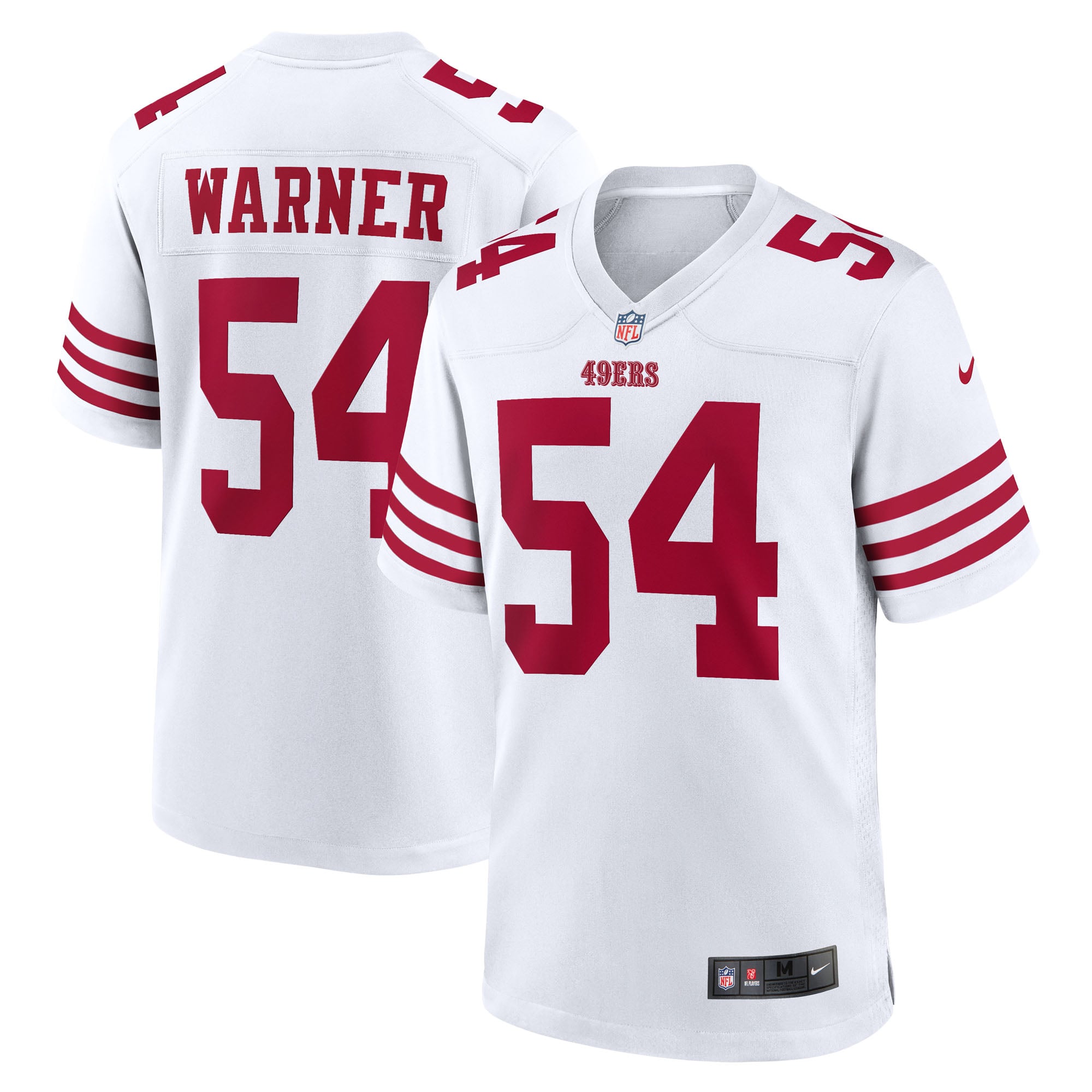 San Francisco 49ers Maglia Gara Nike Game Road - Bianco - Fred Warner - Uomo