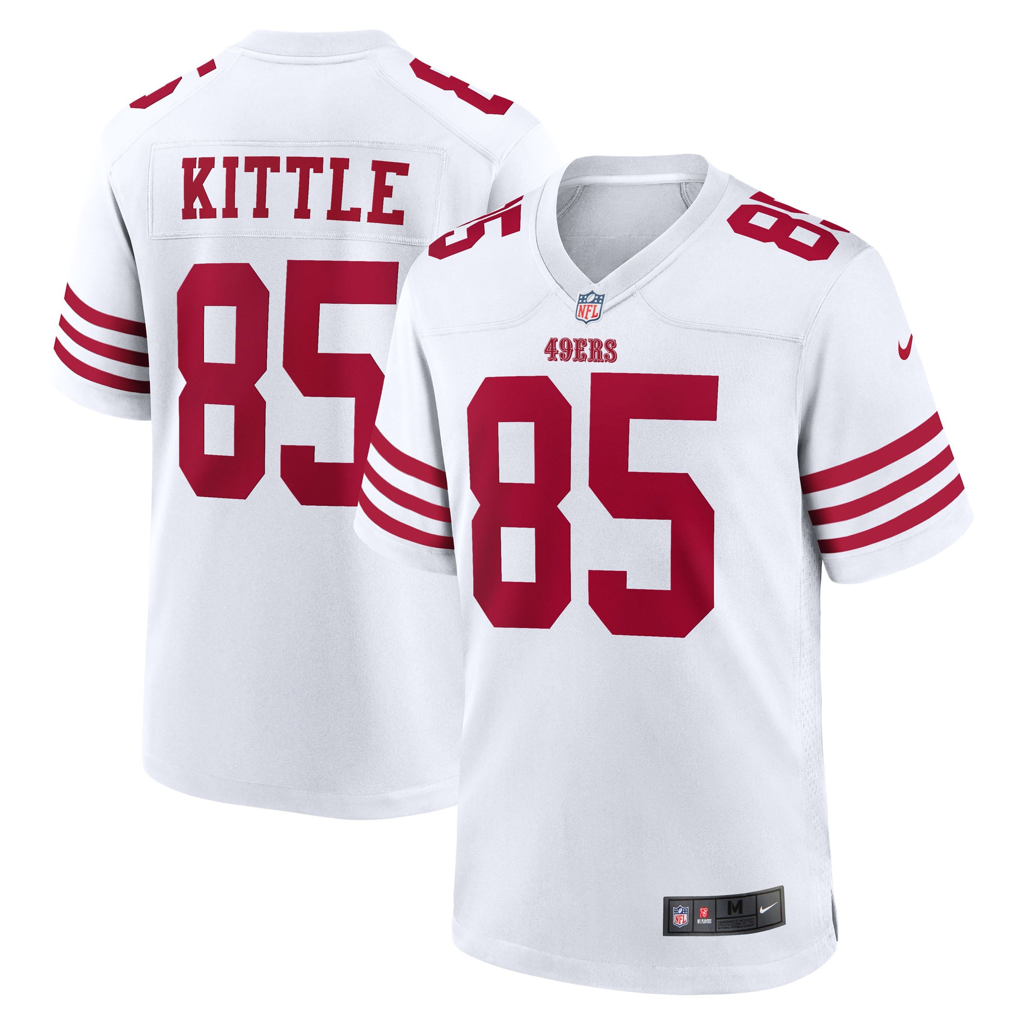 San Francisco 49ers Maglia Gara Nike Game Road - Bianco - George Kittle - Uomo