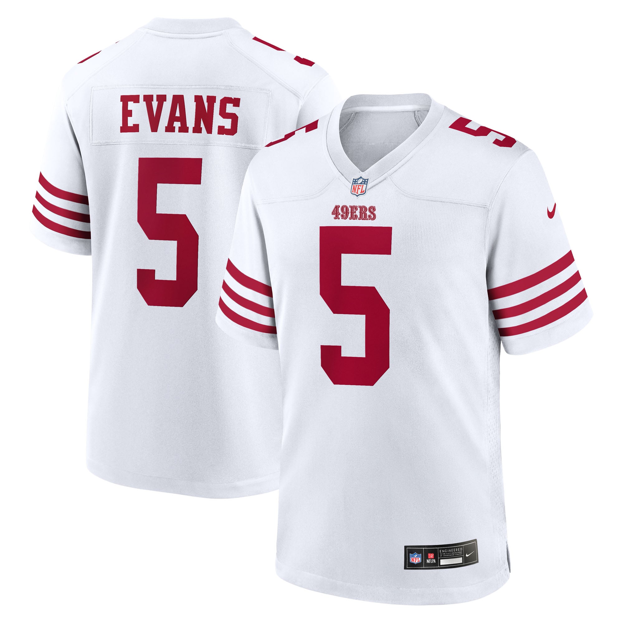 San Francisco 49ers Maglia Gara Nike Game Road - Bianco - Mike Evans - Uomo