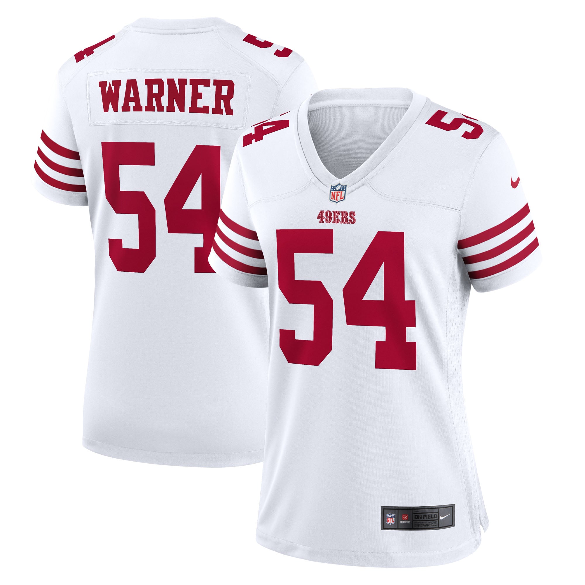 San Francisco 49ers Maglia Gara Nike Game Road - Bianco - Fred Warner - Donna
