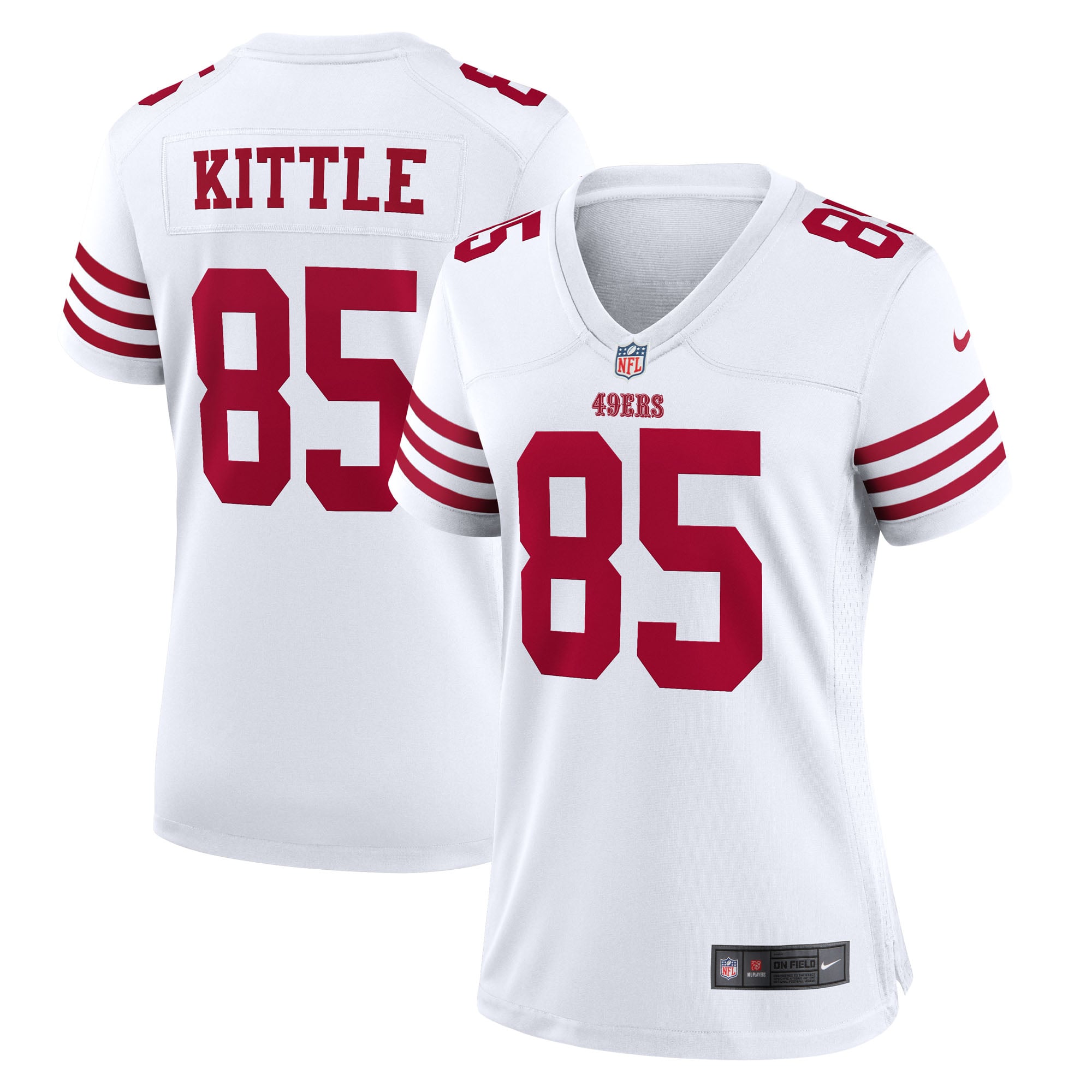 San Francisco 49ers Maglia Gara Nike Game Road - Bianco - George Kittle - Donna